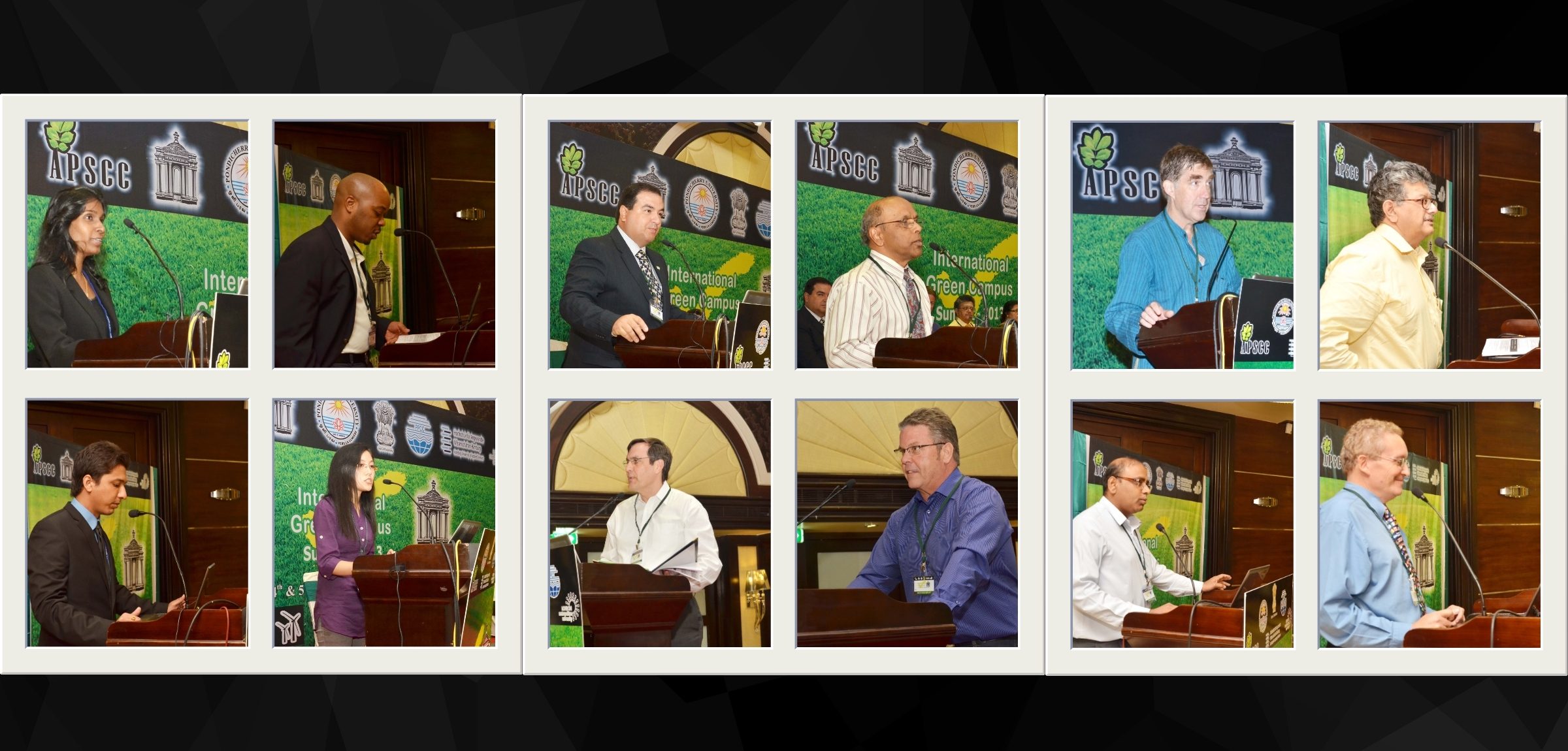 Speakers and delegates presenting at the Green Campus Summit 2013 podium