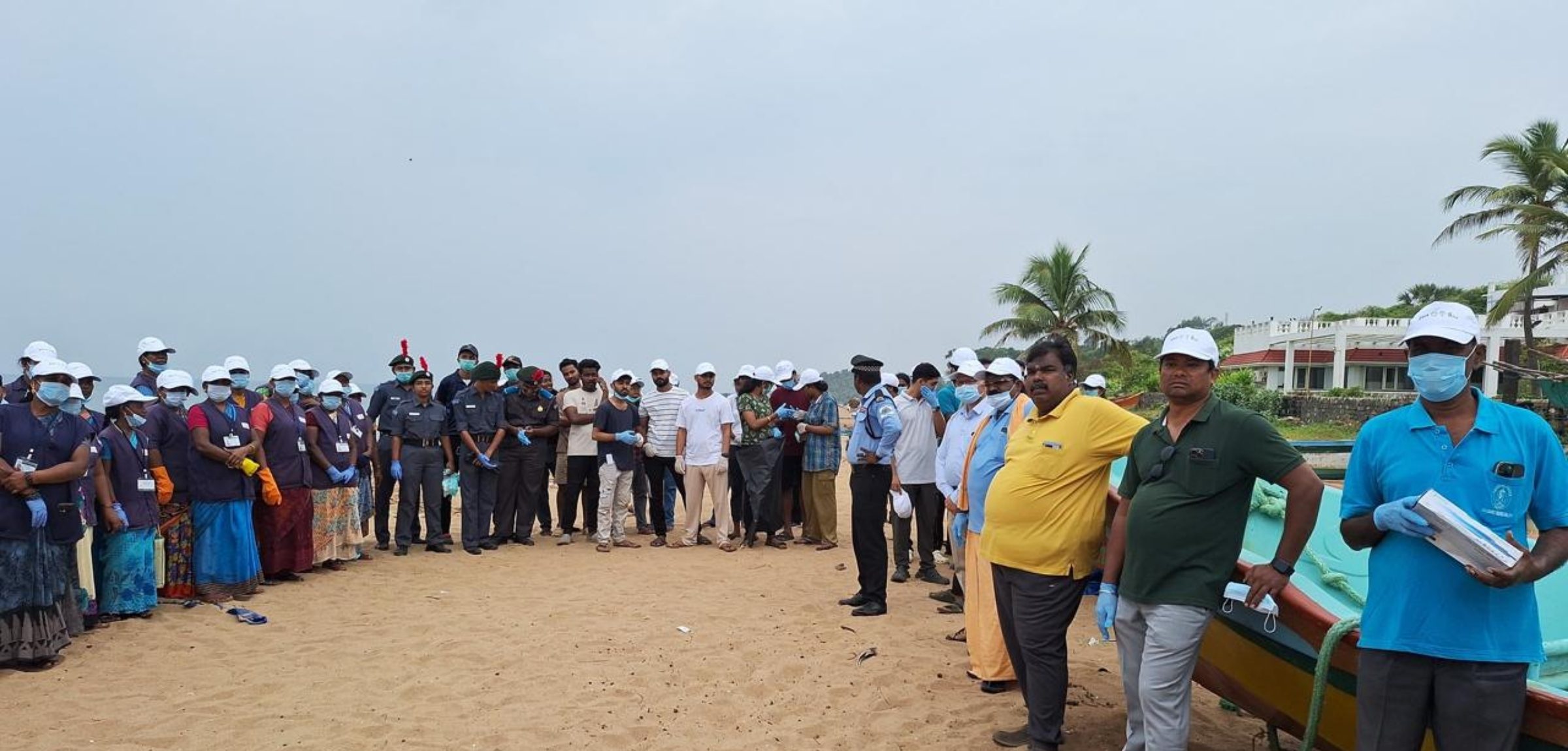 Volunteers gathering for the coastal cleanup rally
