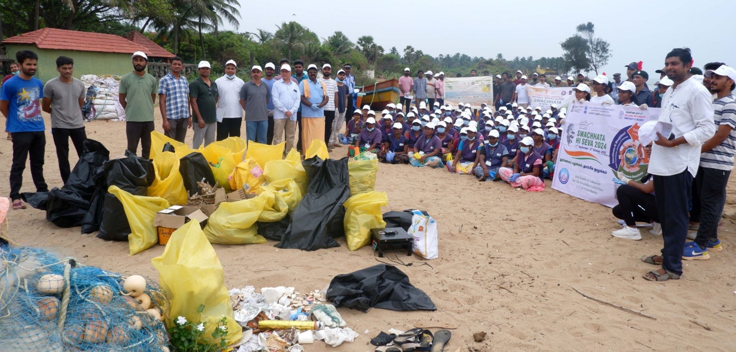 Sorted waste collected during the cleanup drive